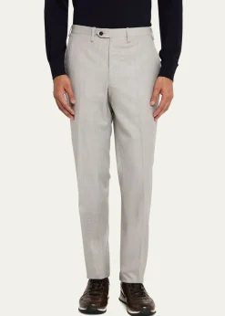 KitonMen's 15 Micron Flat-Front Trousers