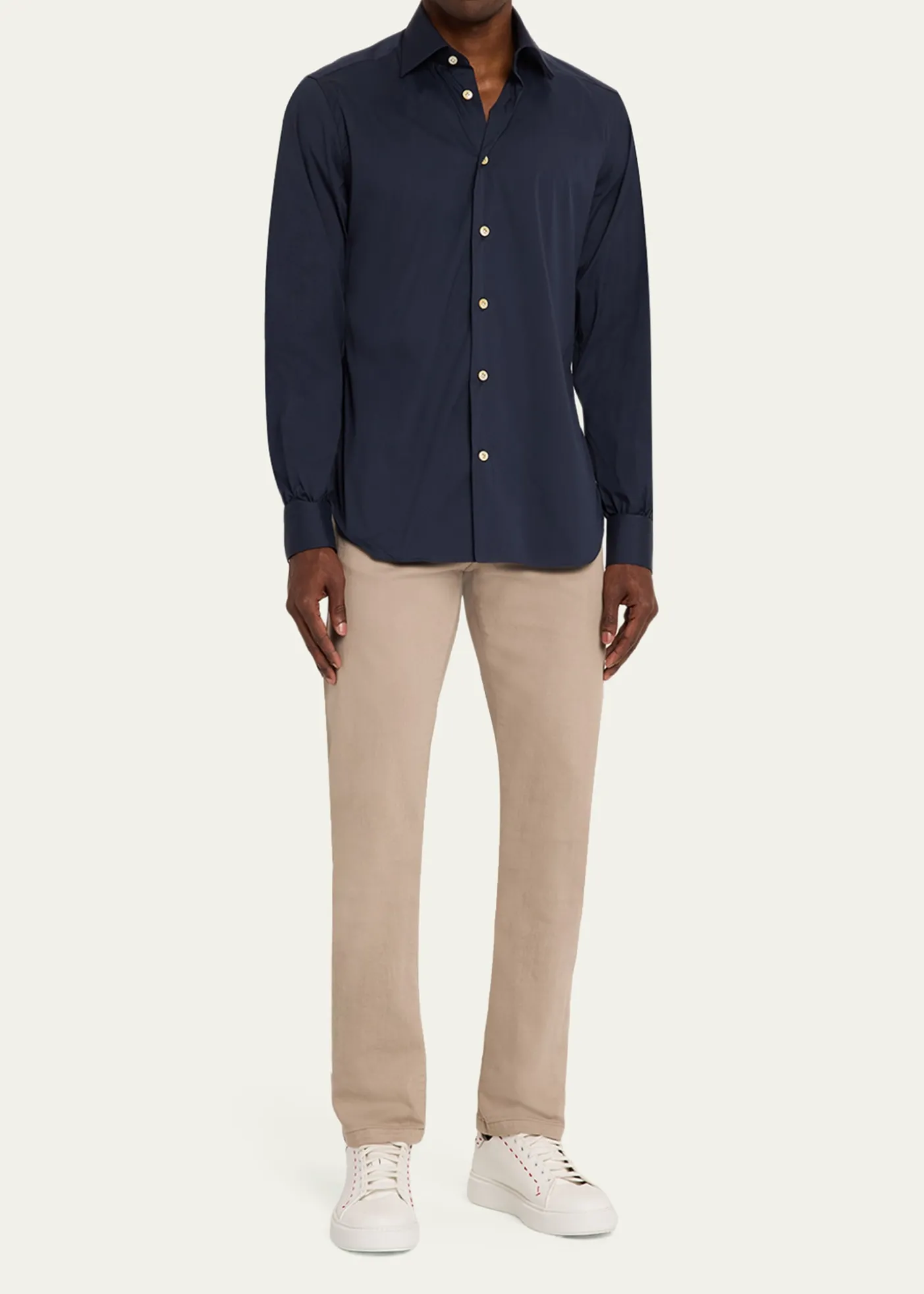 KitonMen's Solid Cotton Sport Shirt