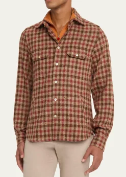 KitonMen's Speckled Cashmere Overshirt