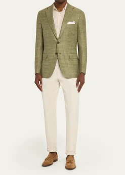 KitonMen's Tonal Plaid Wool-Blend Single-Breasted Sport Coat
