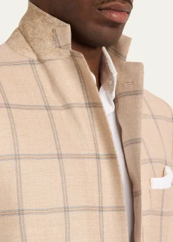 KitonMen's Windowpane Cashmere Single-Breasted Sport Coat