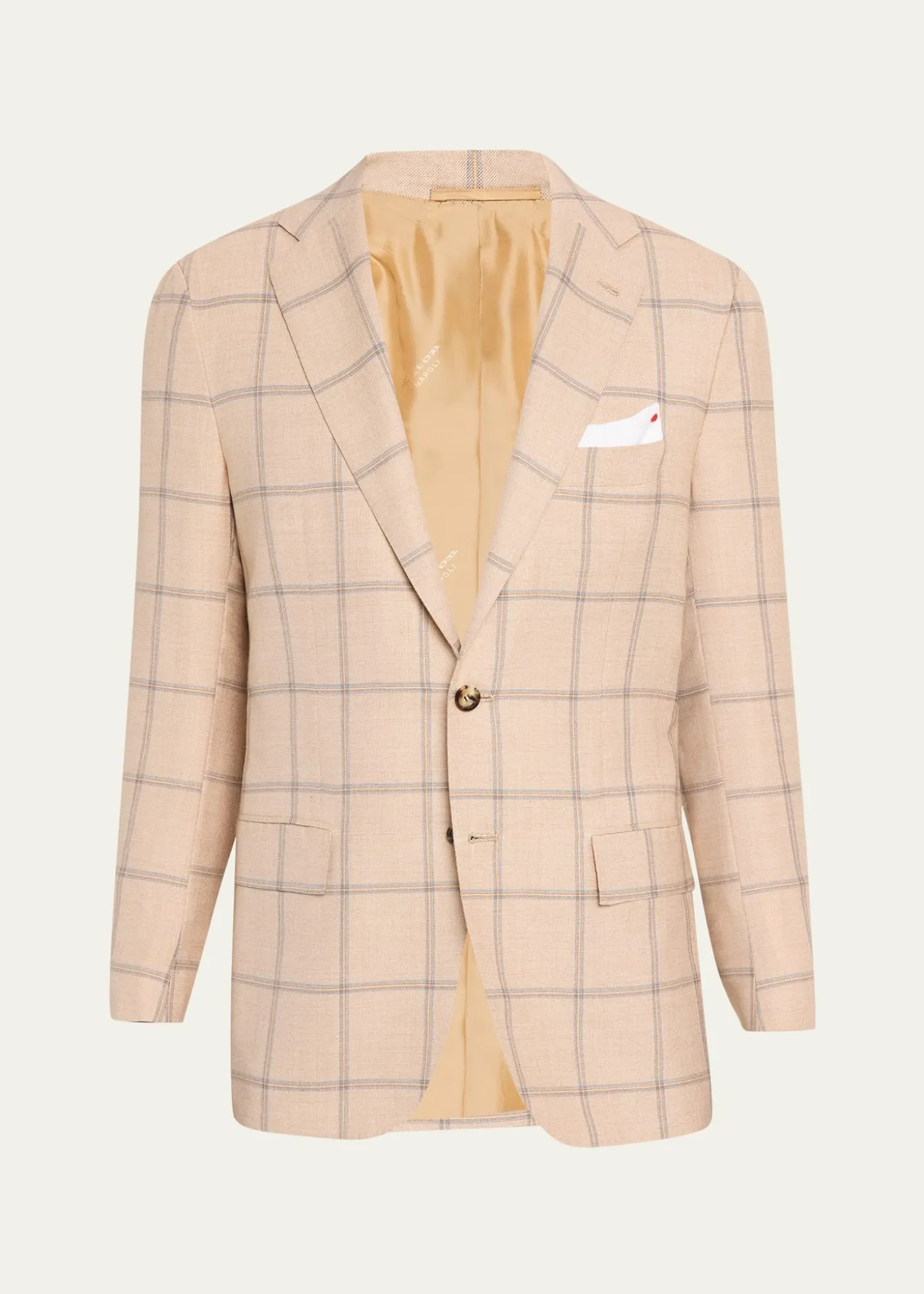 KitonMen's Windowpane Cashmere Single-Breasted Sport Coat