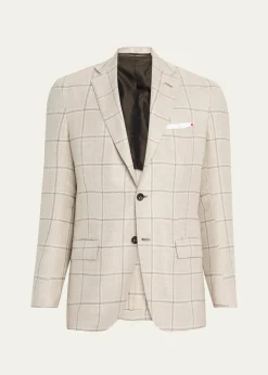 KitonMen's Windowpane Sport Jacket