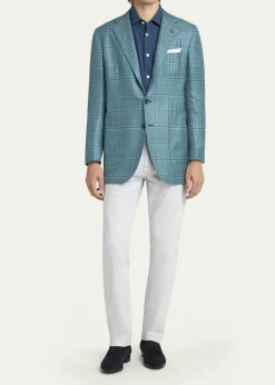 KitonMen's Windowpane Wool and Cashmere Contemporary-Fit Sport Coat