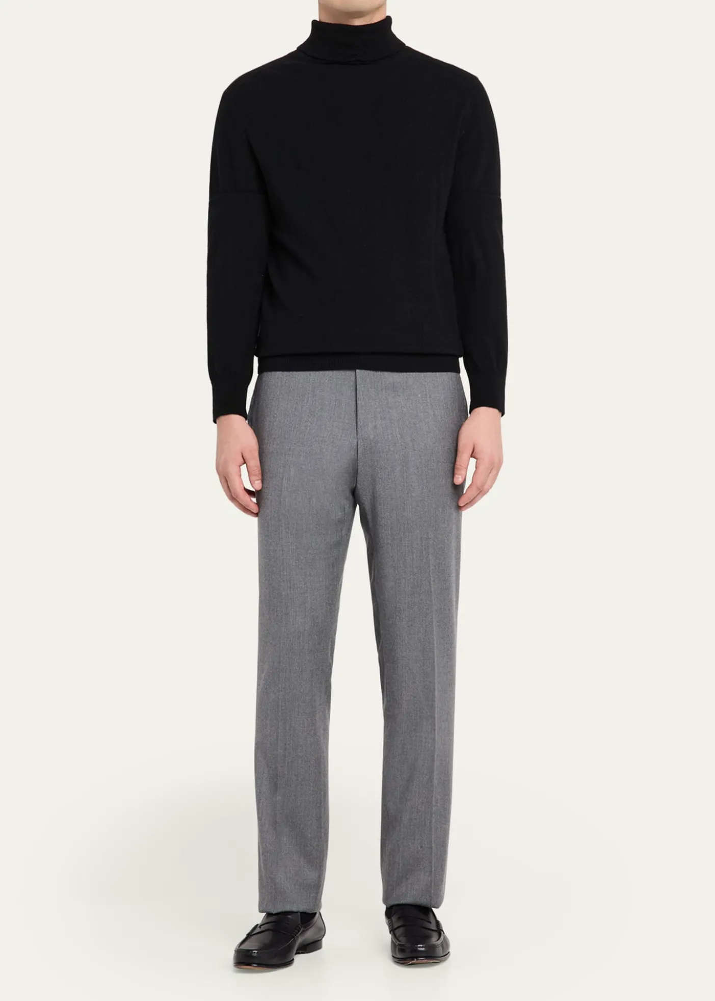 KitonMen's Wool and Cashmere Flat-Front Pants