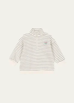 Konges SlojdBoy's Lou Striped Half-Zip Sweater, Size 6M-8