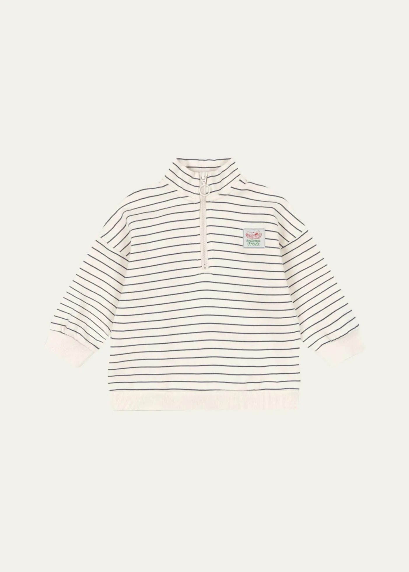 Konges SlojdBoy's Lou Striped Half-Zip Sweater, Size 6M-8