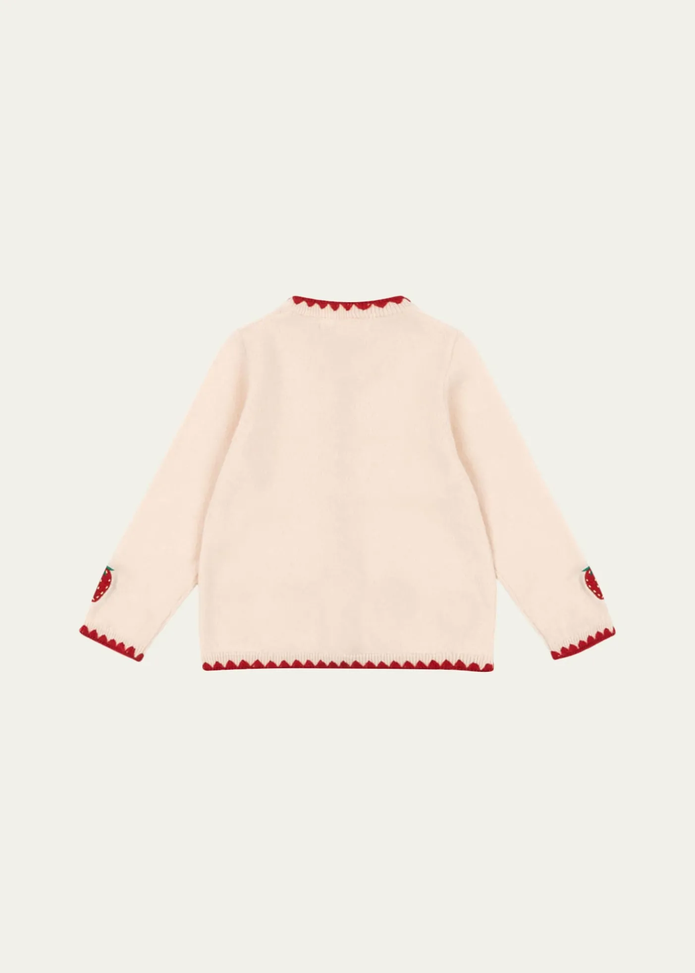 Konges SlojdGirl's Collette Strawberry-Embroidered Wool Cardigan, Size 18M-10