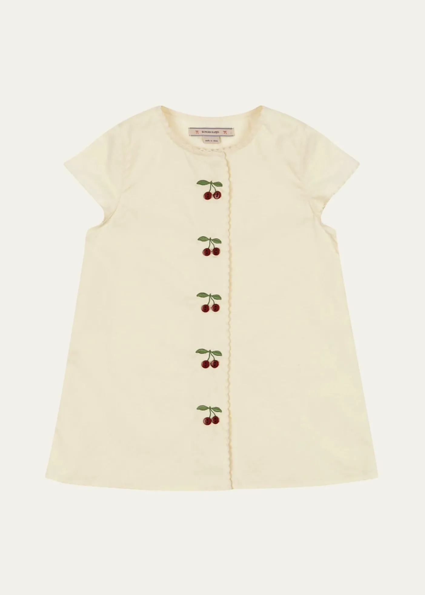 Konges SlojdGirl's Evia Cherry Embroidered Organic Cotton Dress, Size 18M-10