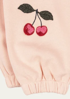 Konges SlojdGirl's Lou Cherry-Embroidered Terry Sweatpants, Size 6M-8