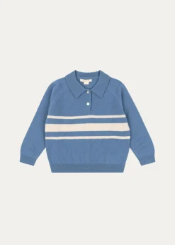Konges SlojdBoy's Basi Striped Wool Knit Polo Sweater, Size 2-10