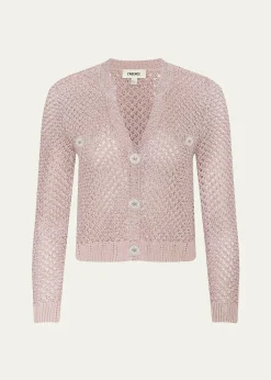 L'AgenceBlanca Sequined Knit Cardigan