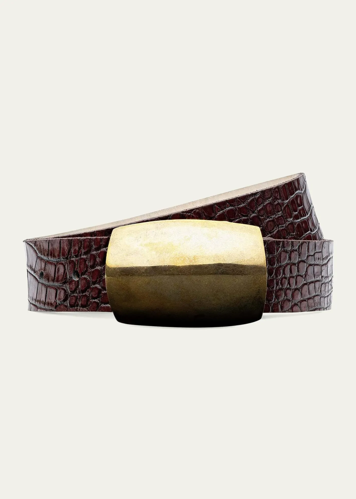 L'AgenceMilou Croc-Embossed Leather Belt
