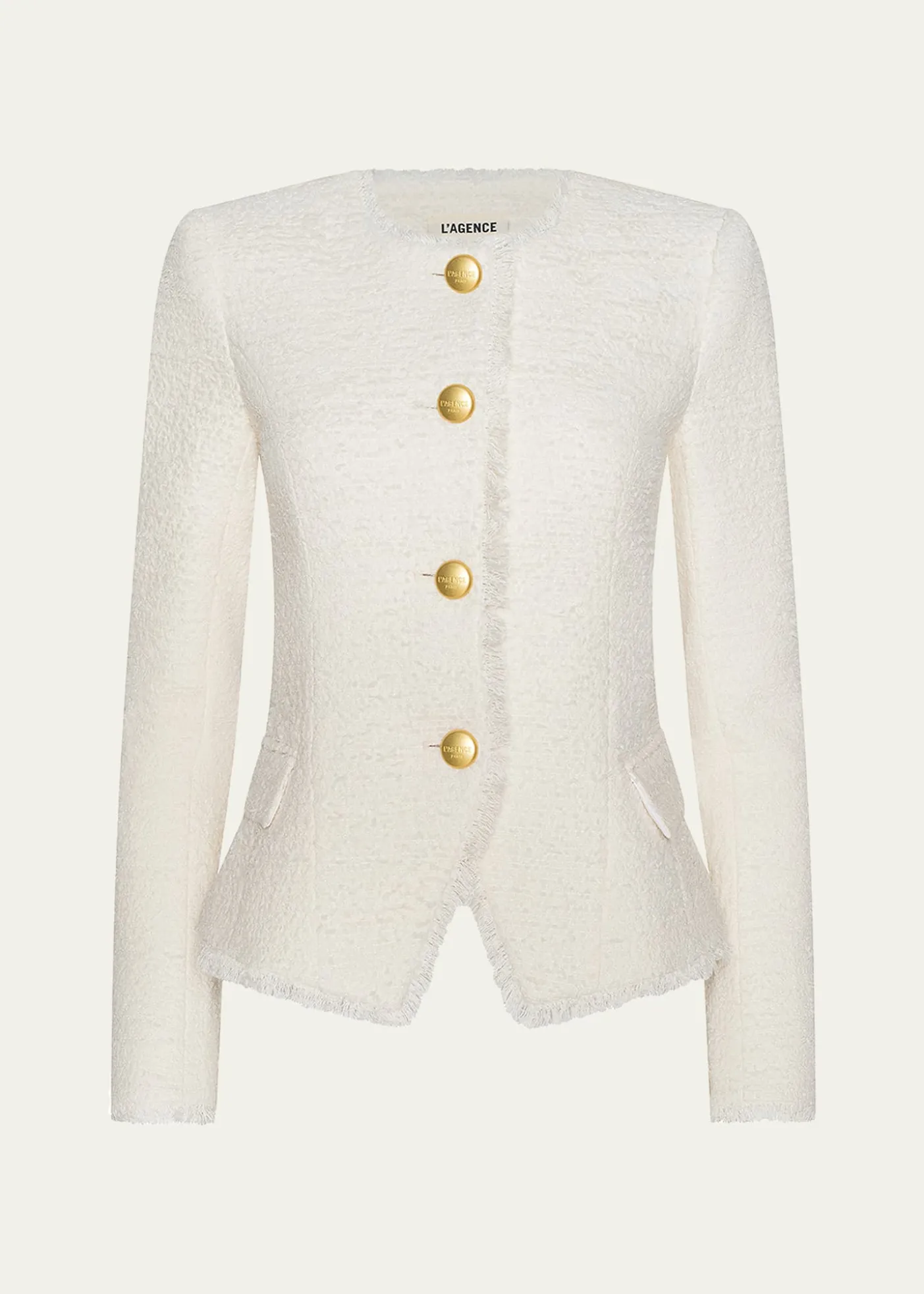 L'AgenceNerina Collarless Tweed Blazer