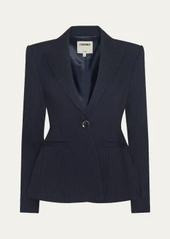 L'AgenceTherese Single-Breasted Pinstripe Blazer