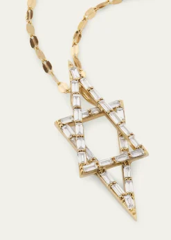 Lana14K Gold Baguette Diamond Star of David Pendant Necklace