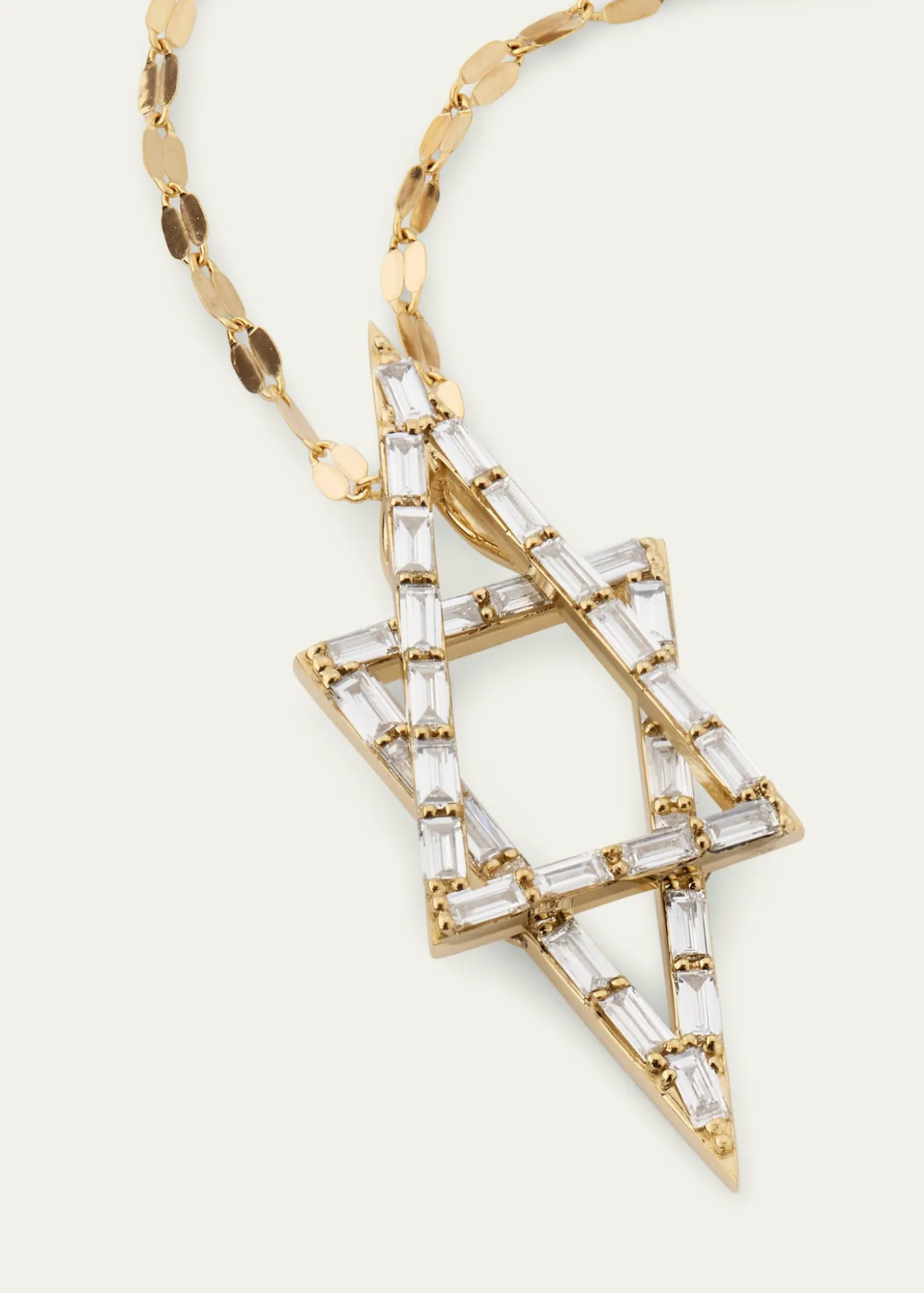 Lana14K Gold Baguette Diamond Star of David Pendant Necklace