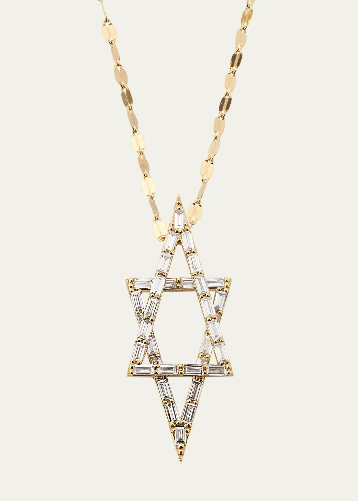 Lana14K Gold Baguette Diamond Star of David Pendant Necklace