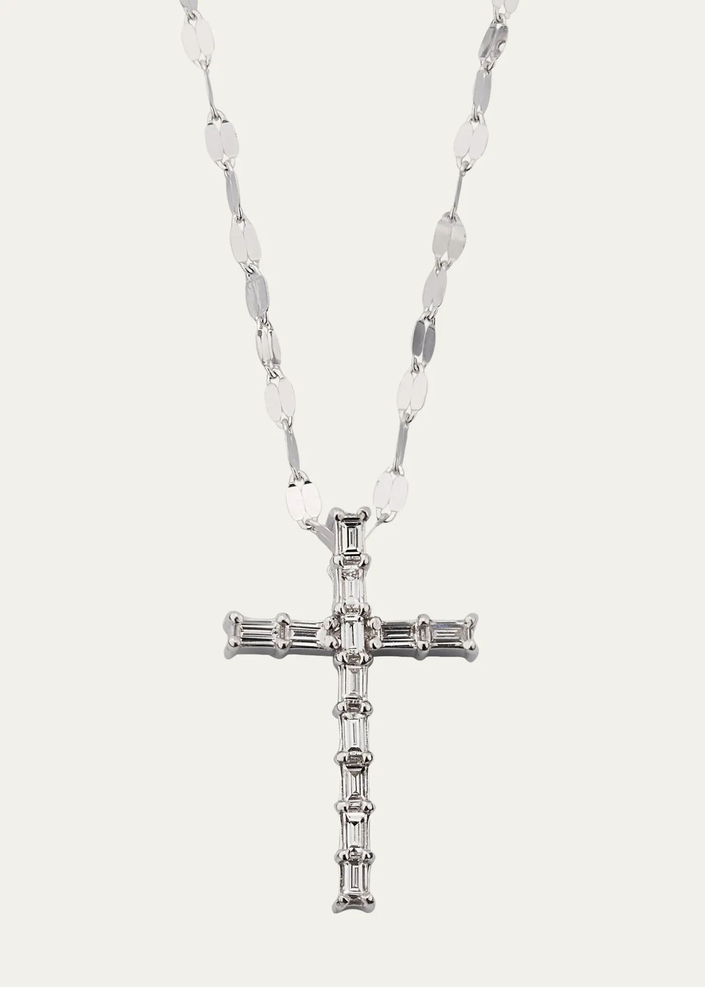 Lana14K Gold Baguette Everyday Cross Pendant Necklace with Jump Ring, 16-18"L