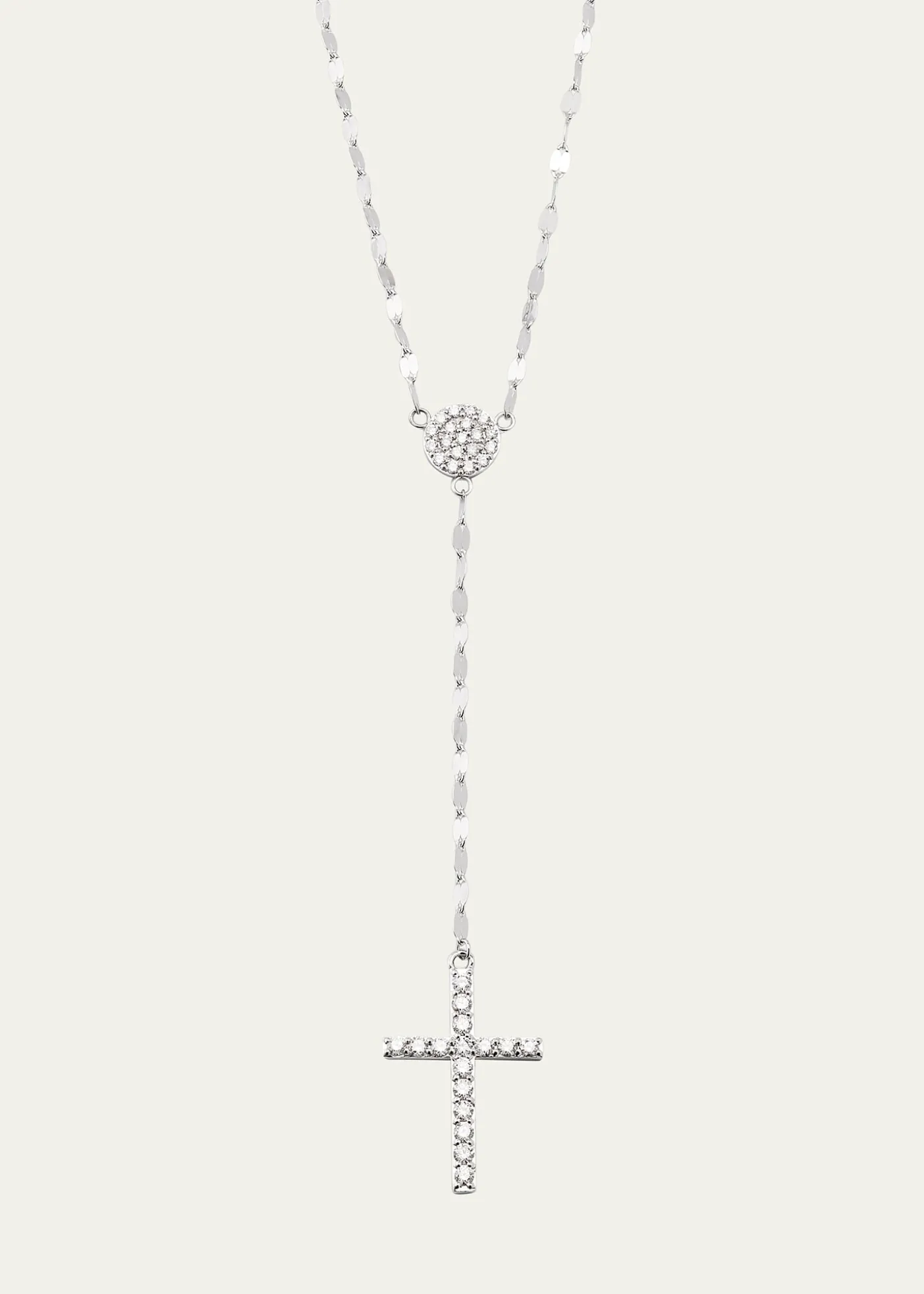 Lana14K Gold Femme Fatale Crossary Necklace with Diamonds