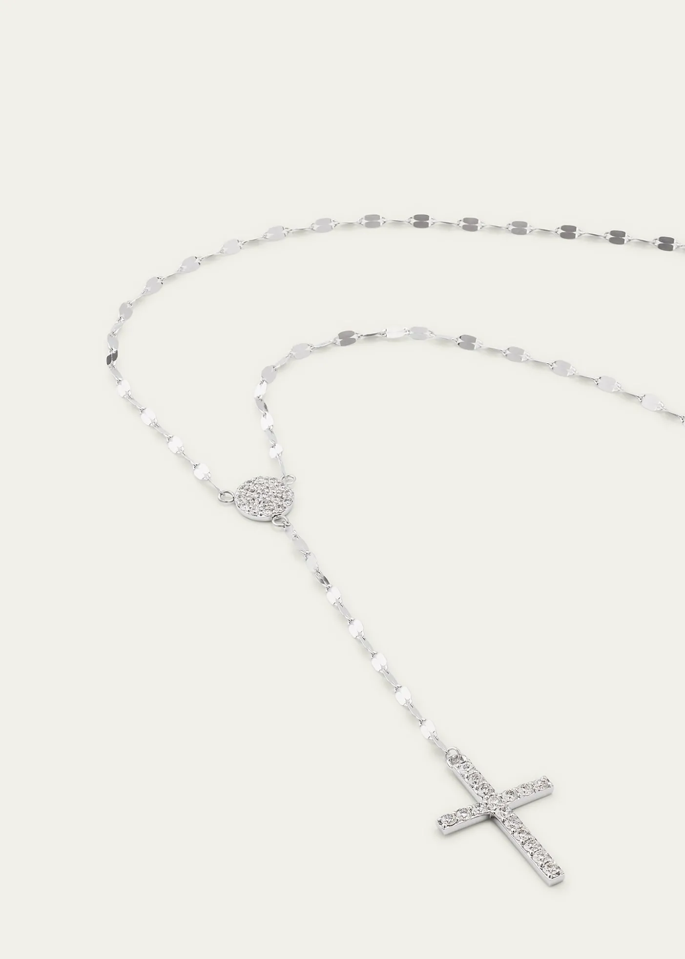 Lana14K Gold Femme Fatale Crossary Necklace with Diamonds