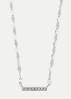 Lana14K Gold Flawless Mini Diamond Bar Pendant Necklace