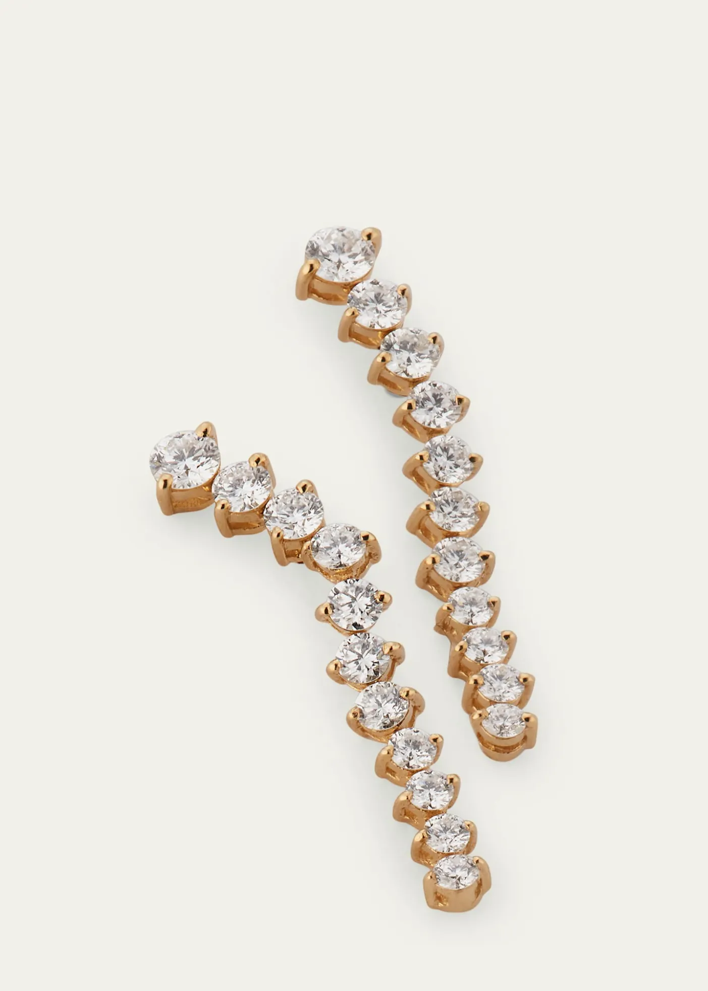 Lana14K Gold Flawless Tennis Linear Diamond Ear Crawlers