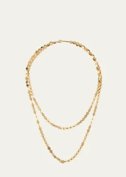Lana14K Gold Laser Disc Duo Chain Necklace