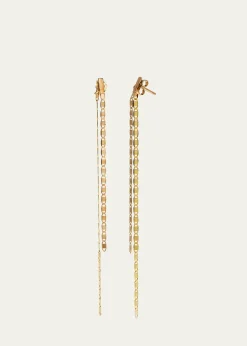 Lana14K Gold Linear Malibu Dusters Front and Back Earrings