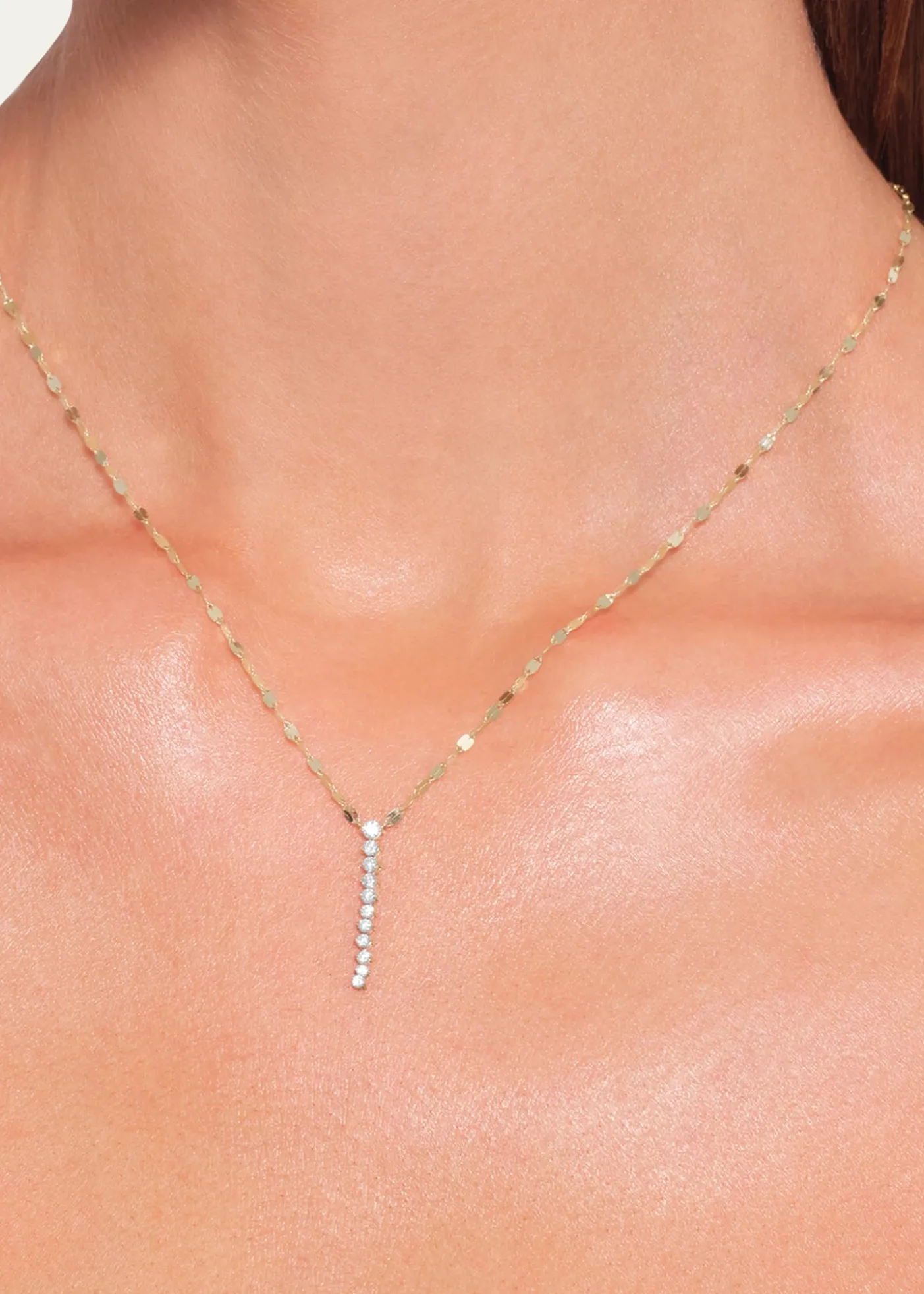 Lana14K Gold Mini Flawless Diamond Tennis Lariat Necklace