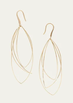 Lana14K Gold Multi-Curved Wire Marquis Hoop Earrings
