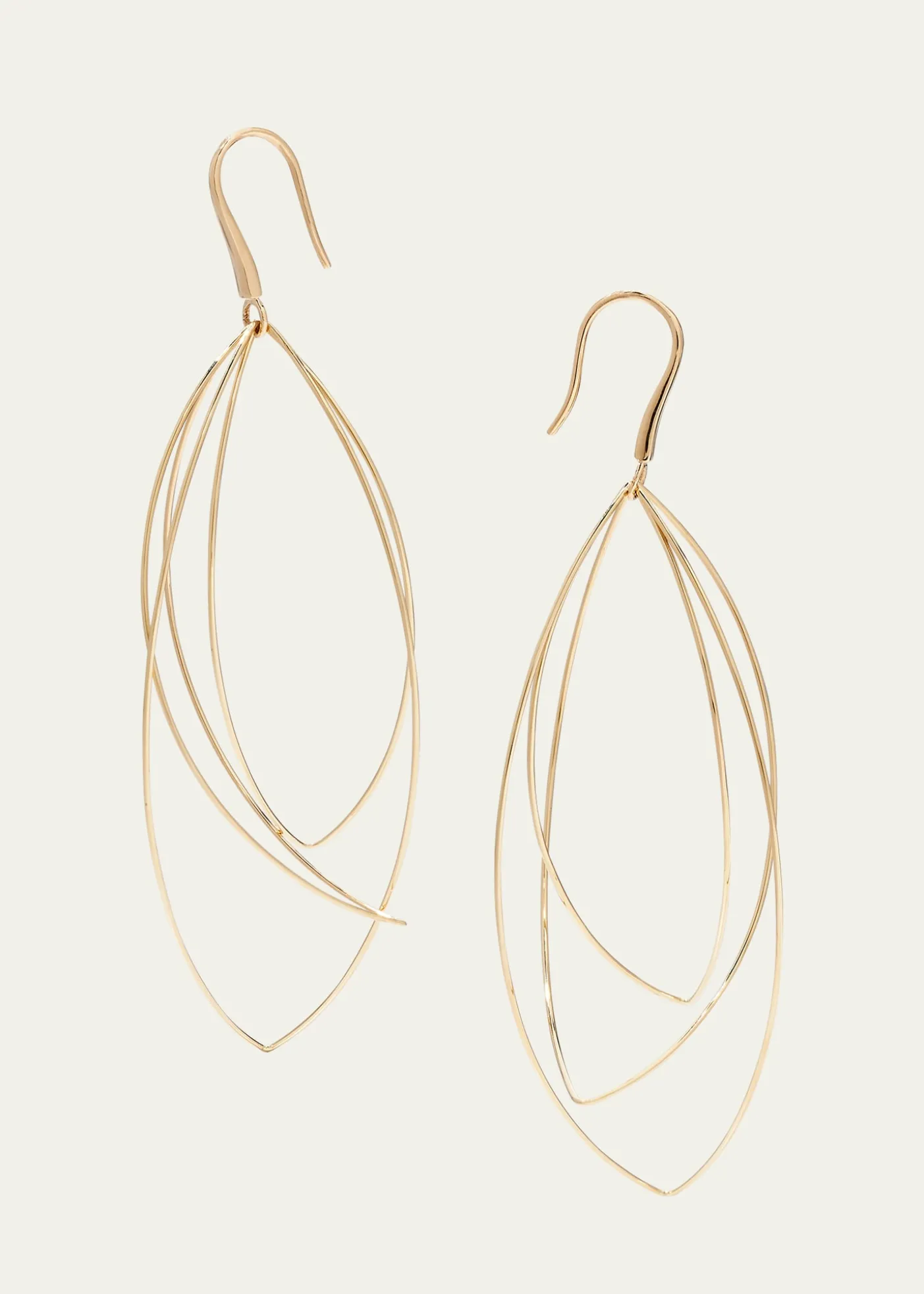 Lana14K Gold Multi-Curved Wire Marquis Hoop Earrings