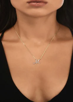 Lana14K Gold Small Flawless Malibu Diamond Initial Necklace, A-Z
