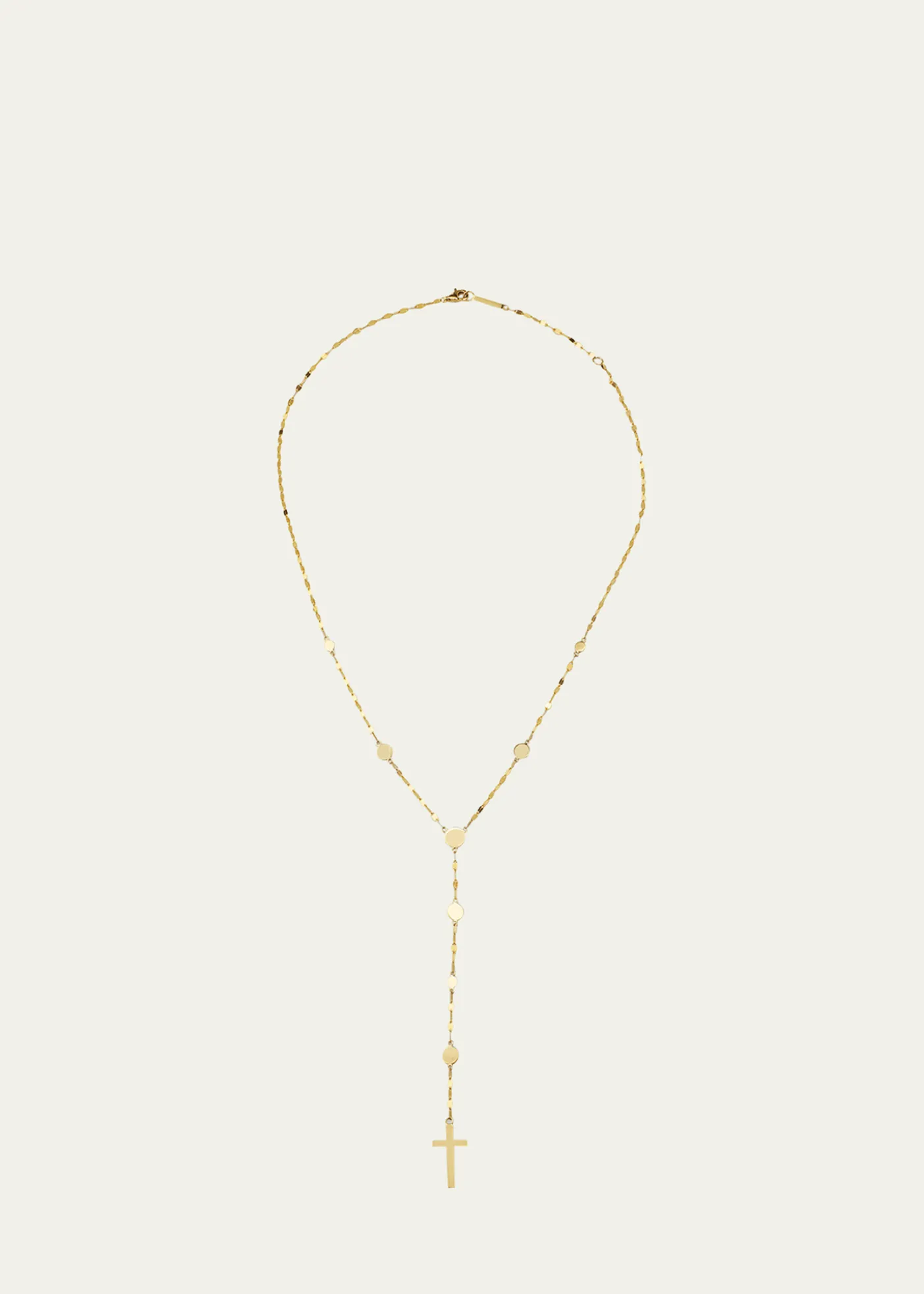 Lana14K Yellow Gold Disc Chain Lariat Crossary Necklace, 18"