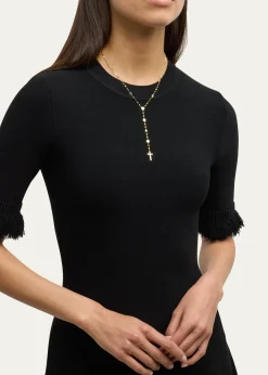 Lana14K Yellow Gold Disc Chain Lariat Crossary Necklace, 18