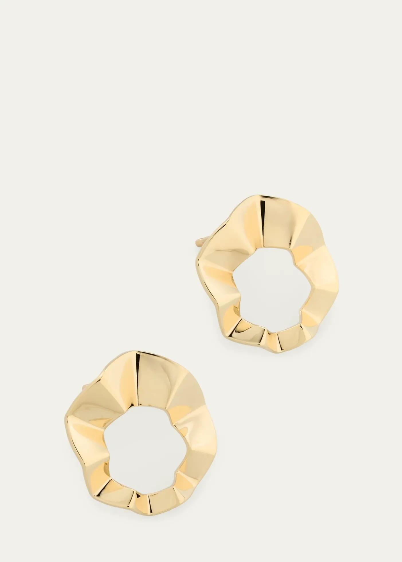 Lana14K Yellow Gold Geometric Crinkle Stud Earrings