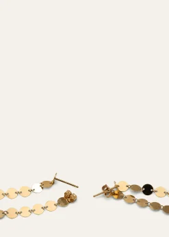 Lana14K Yellow Gold Laser Disc Linear Earrings