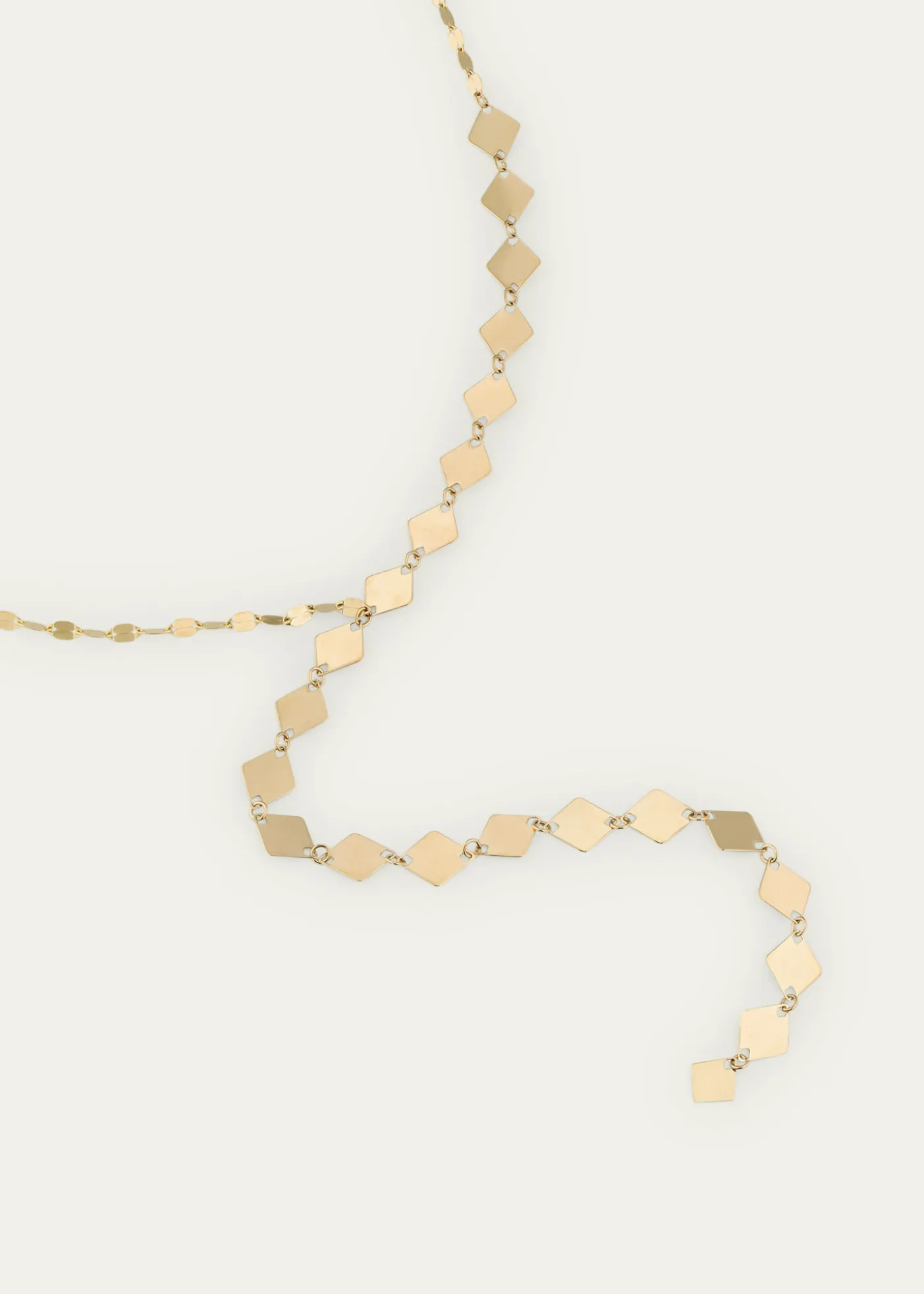 Lana14K Yellow Gold Laser Kite Blake Chain Remix Lariat Necklace, 18"L