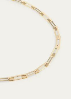 Lana14K Yellow Gold Laser Open Interlocking Rectangle Necklace