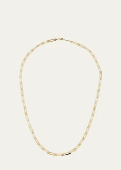 Lana14K Yellow Gold Laser Open Interlocking Rectangle Necklace