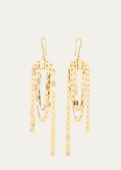 Lana14K Yellow Gold Laser Square Linear Cascade Earrings