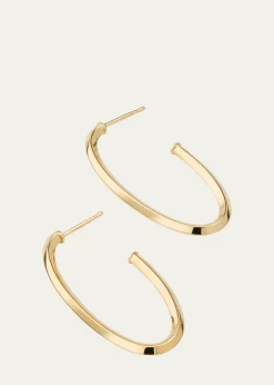 Lana14K Yellow Gold Thin Oval Hoop Earrings