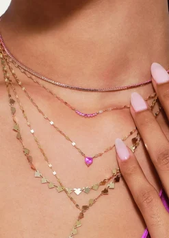 LanaSolo Pink Sapphire Heart Pendant Necklace