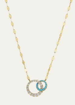 LanaTurquoise and Diamond Interlocking Cusp Necklace