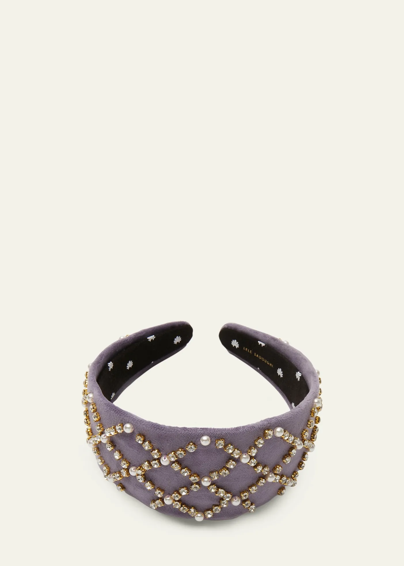 Lele SadoughiBrigitte Embellished Velvet Headband