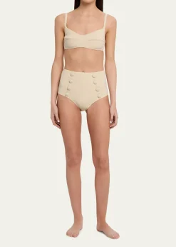 Lisa Marie FernandezSeersucker Balconette Two-Piece Swimsuit