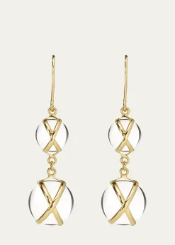 L. Klein18k Gold Prisma Crystal Quartz Drop Earrings