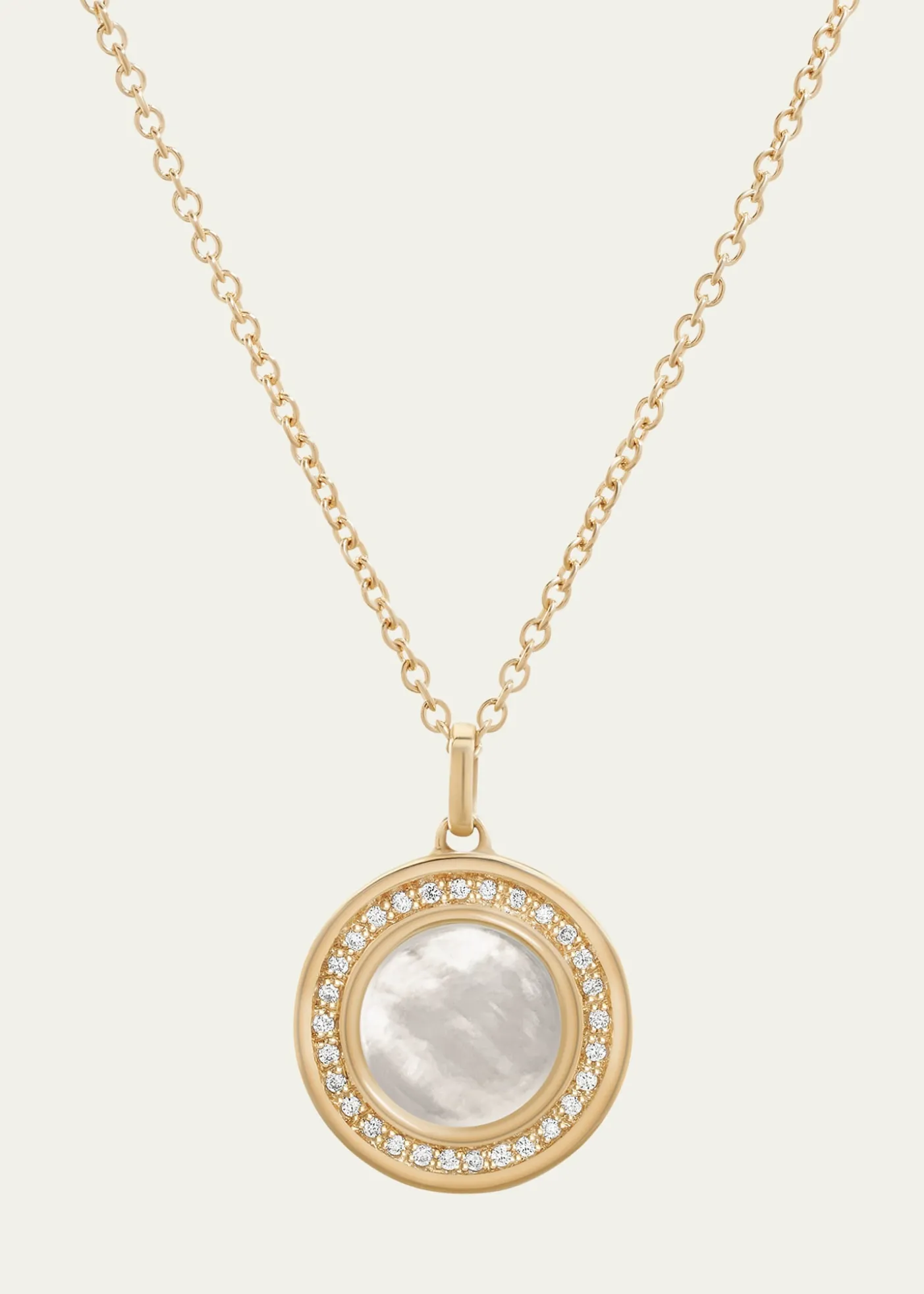 L. Klein18K Gold Toscana Mother-of-Pearl and Diamond Classic Chain Necklace