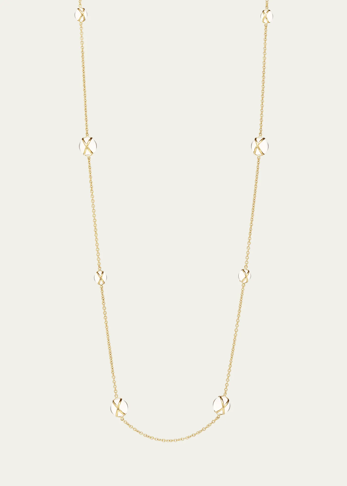 L. KleinPrisma 18k Gold Crystal Quartz Station Chain Necklace