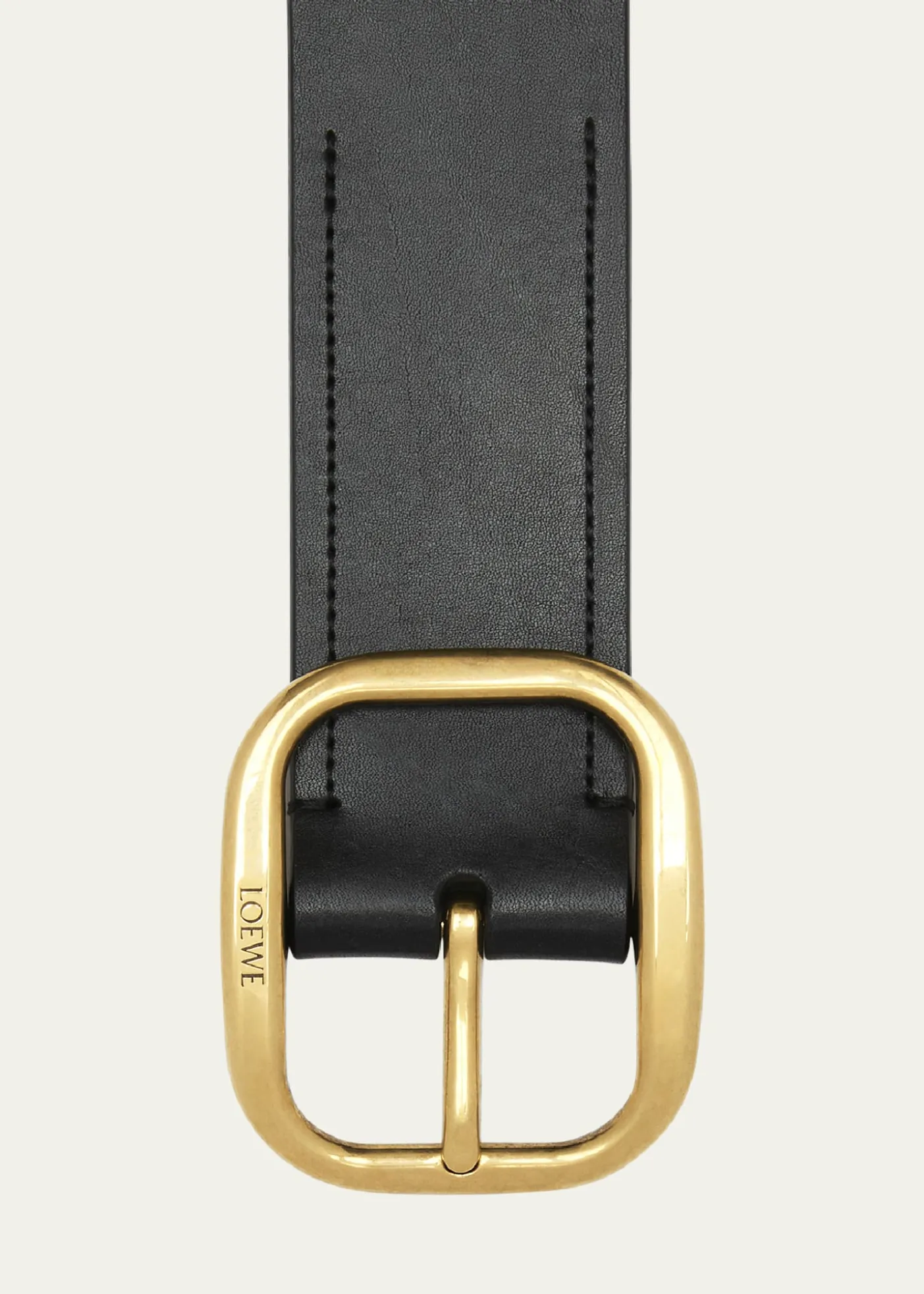 LoeweCurved Buckle Leather Belt